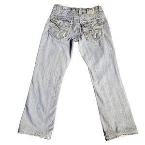Men's Rock Revival Jeans “TY B3” Relaxed Fit - Vintage Rock Look - Buckle